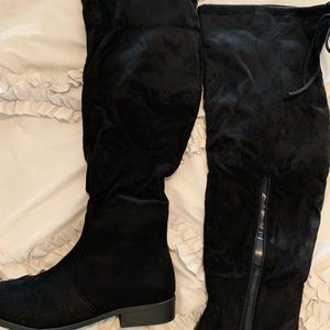 Over the Knee Black Boots - Wide Calf - Brand New